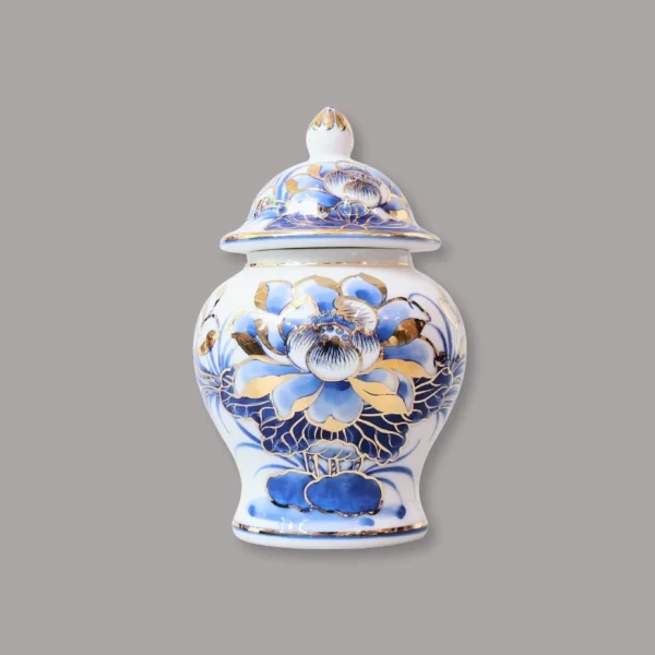 chóe men lam vẽ vàng cao cấp Bát Tràng - Gốm Chín