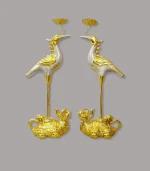 hạc men rạn dát vàng Bát Trang - Gốm Chín