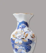 Lọ lượn men lam vẽ vàng cao cấp Bát Tràng - Gốm Chín