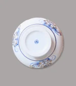 mâm bồng cao men lam vẽ vàng cao cấp Bát Tràng - Gốm Chín