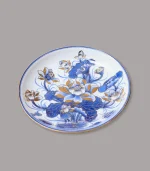 mâm bồng cao men lam vẽ vàng cao cấp Bát Tràng - Gốm Chín