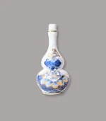 nậm rượu men lam vẽ vàng cao cấp Bát Tràng - Gốm Chín