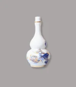 nậm rượu men lam vẽ vàng cao cấp Bát Tràng - Gốm Chín