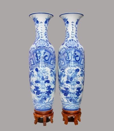 Lộc bình men lam Phúc Đức – Cửu Ngư Quần Hội