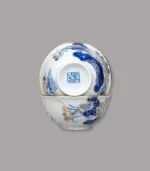 bát cơm cúng men lam vẽ vàng Bát Tràng - Gốm Chín