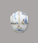 bát cơm cúng men lam vẽ vàng Bát Tràng - Gốm Chín