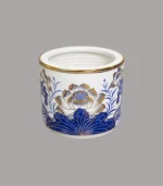 bát hương sen men lam vẽ vàng cao cấp Bát Tràng - Gốm Chín