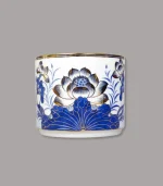 bát hương sen men lam vẽ vàng cao cấp Bát Tràng - Gốm Chín