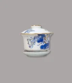 Bát sâm men lam vẽ vàng Bát Tràng - Gốm Chín