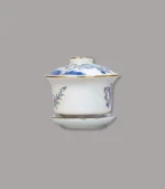 Bát sâm men lam vẽ vàng Bát Tràng - Gốm Chín