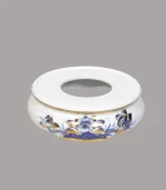 đế bát hương sen men lam vẽ vàng Bát Tràng - Gốm Chín