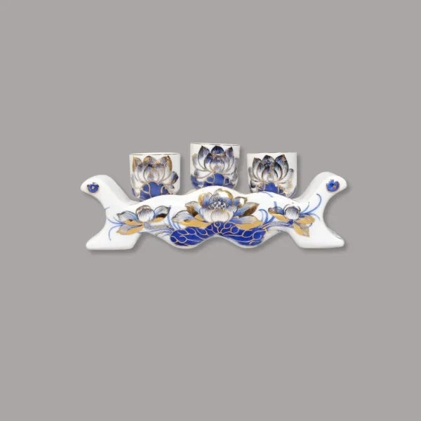 kỷ ngai men lam vẽ vàng cao cấp Bát Tràng - Gốm Chín