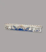 kỷ thẳng 5 chén men lam vẽ vàng Bát Tràng - Gốm Chín