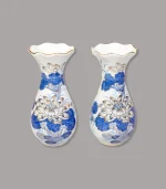 Lọ lượn men lam vẽ vàng Bát Tràng - Gốm Chín