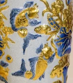 Cặp Lộc Bình Men Rạn Dát Vàng Phúc Đức Cửu Ngư Quần Hội