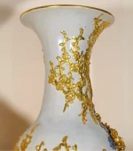 Cặp Lộc Bình Men Rạn Dát Vàng Phúc Đức Cửu Ngư Quần Hội