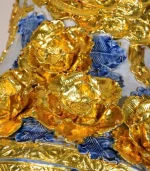 Cặp Lộc Bình Men Rạn Dát Vàng Phúc Đức Cửu Ngư Quần Hội