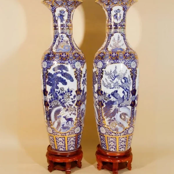 Lộc Bình Sứ Khử Vẽ Vàng – Kim Lam Tứ Quý (Tứ Cảnh)