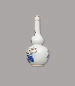 nậm rượu men lam vẽ vàng Bát Tràng - Gốm Chín