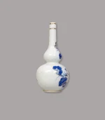 nậm rượu men lam vẽ vàng Bát Tràng - Gốm Chín