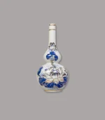 nậm rượu men lam vẽ vàng Bát Tràng - Gốm Chín