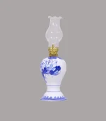đèn dầu men lam sứ khử Bát Tràng - Gốm Chín