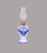 đèn dầu men lam sứ khử Bát Tràng - Gốm Chín