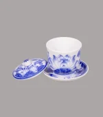 Bát sâm men lam sứ khử Bát Tràng - Gốm Chín