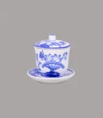 Bát sâm men lam sứ khử Bát Tràng - Gốm Chín