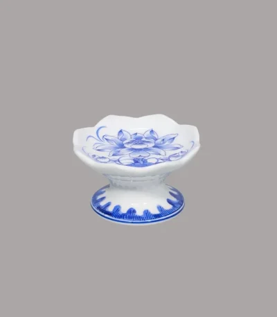 chân nến men lam sứ khử Bát Tràng - Gốm Chín