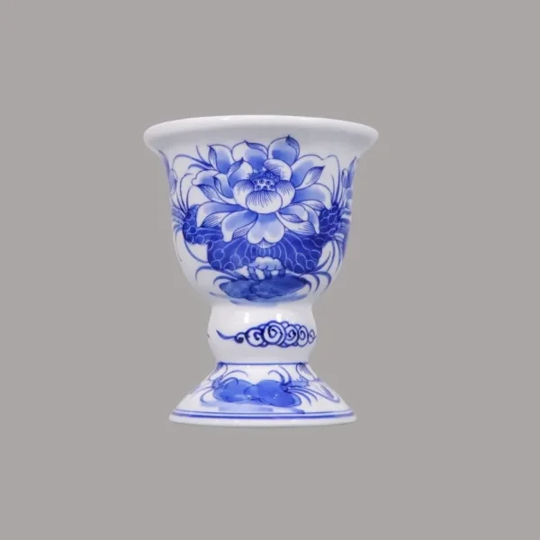 ly phật thủ men lam sứ khử Bát Tràng - Gốm Chín