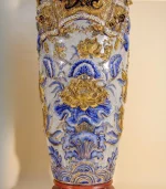 Cặp Lộc Bình Men Rạn Vẽ Vàng Phúc Đức Cửu Ngư Quần Hội