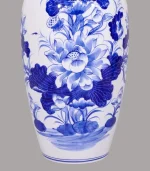 Tiểu Lộc Bình Sen Men Lam Sứ Khử Bát Tràng - Gốm Chín